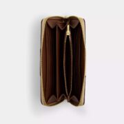 Long Zip Around Wallet In Signature Canvas With Stripe