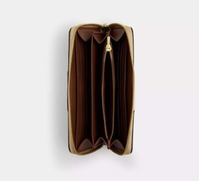 Long Zip Around Wallet In Signature Canvas With Stripe