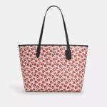 Coach City Tote Bag With Floral Print Silver/Chalk/Black Multi 