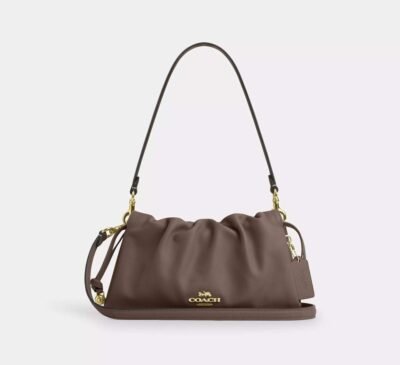 Coach Faye Shoulder Bag With Ruching Gold/Dark Stone