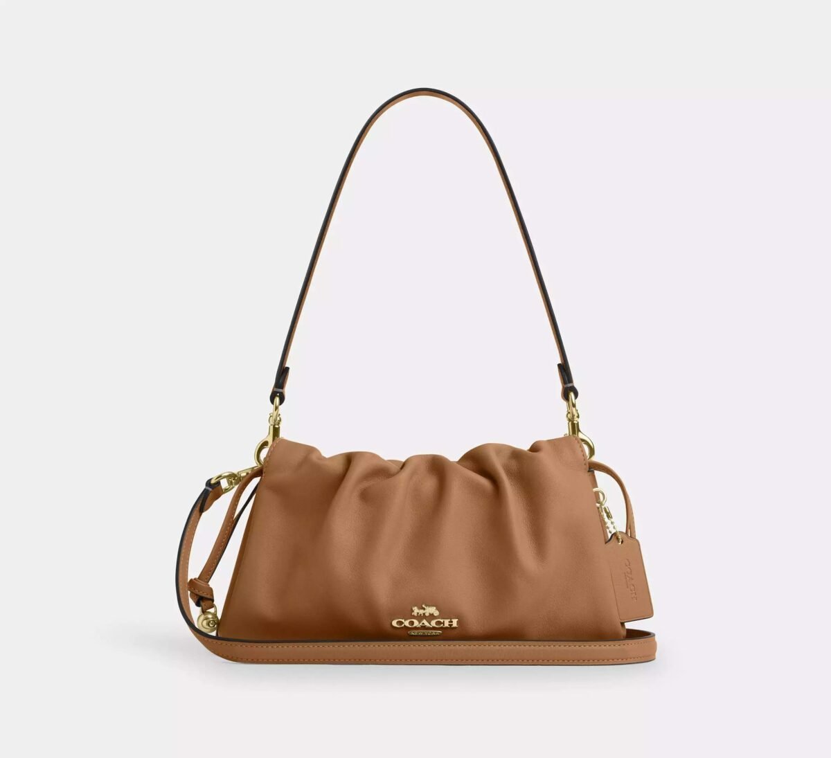 Coach Faye Shoulder Bag With Ruching Im/Honey Brown