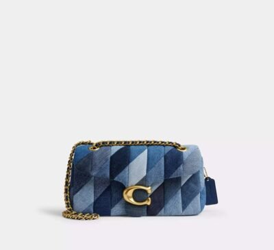 Coach Tabby Shoulder Bag 26 With Patchwork Quilting denim/Brass