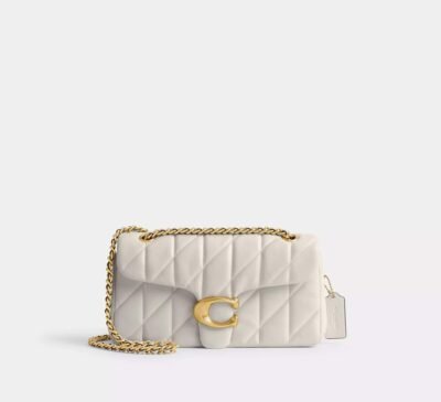 Coach Tabby Shoulder Bag 26 With Pillow Quilting Brass/Chalk