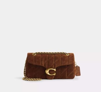 Coach Tabby Shoulder Bag 26 With Quilting Brass/Warm Brown