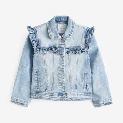 Mid Blue Denim Frill Jacket