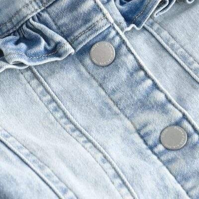 Mid Blue Denim Frill Jacket