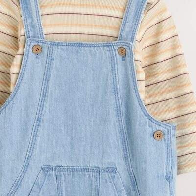 Blue Baby Denim Dungarees and Bodysuit Set