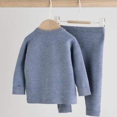 Blue Baby Knitted Jumper and Leggings Set