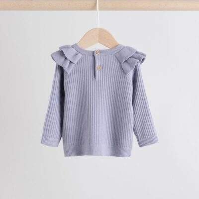 Lilac Purple Knitted Jumper and Legging 2 Piece Baby Set