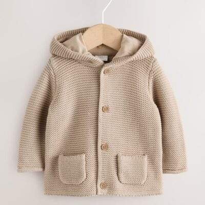 Natural Knitted Baby Cardigan