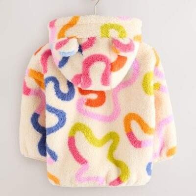 Cream Rainbow Squiggle Zip Through Fleece (3mths-7yrs)
