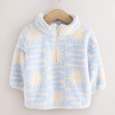 Blue Sun Print Quarter Zip Fleece