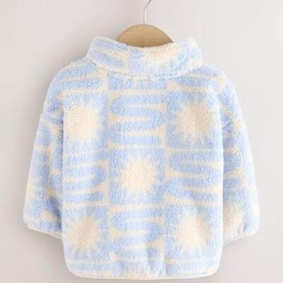 Blue Sun Print Quarter Zip Fleece