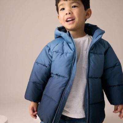 Blue Dip-Dye Padded Shower Resistant Coat