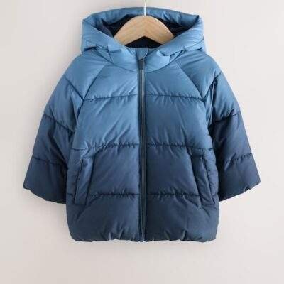 Blue Dip-Dye Padded Shower Resistant Coat