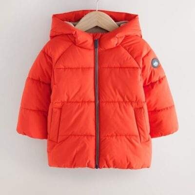 Orange Padded Shower Resistant Coat