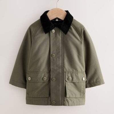 Khaki Green Cord Collar Coat