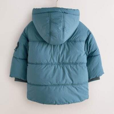 Blue Borg Lined Padded Shower Resistant Coat