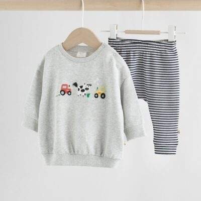 Grey Farm Character Baby Sweatshirt and Leggings Set