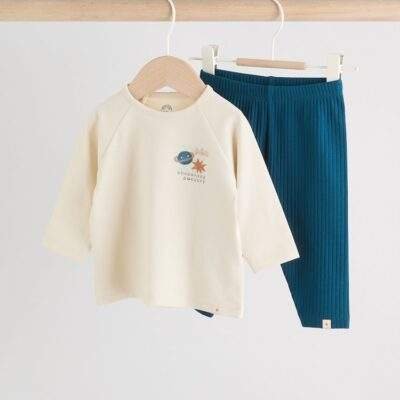 Blue Space Top and Leggings 2 Piece Baby Set