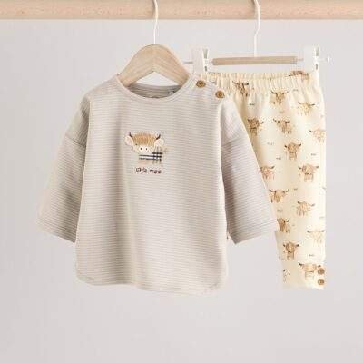 Beige Hamish Baby T Shirt and Legging Set