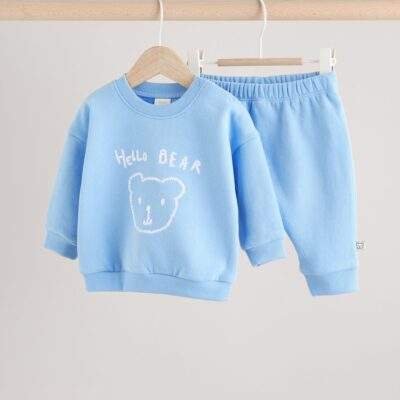Blue Bear Sweatshirt and Joggers Set