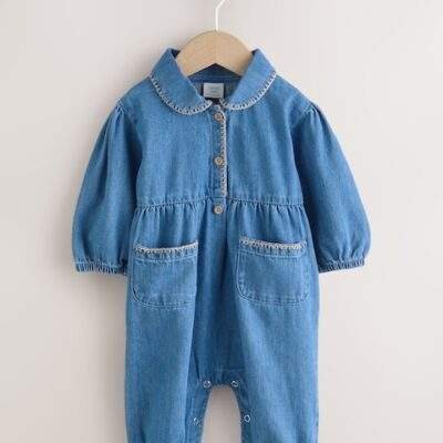 Blue Baby Denim Romper