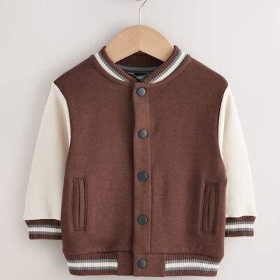 Chocolate Brown Jersey Bomber Jacket