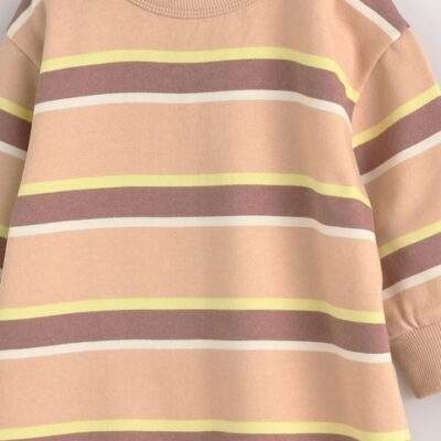 Rust Brown Stripe Baby Sweat Romper