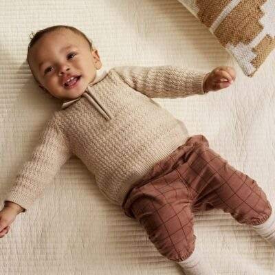 Neutral Baby Knitted Top and Trousers Set