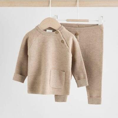 Neutral Baby Knitted Jumper and Leggings Set