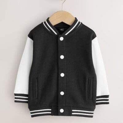 Black/Ecru Jersey Bomber Jacket