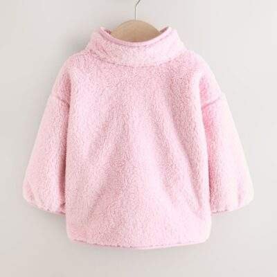 Pink/Blue Bunny Scene Half Popper Fleece