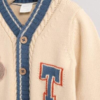 Varsity Bear 100% Cotton Cardigan