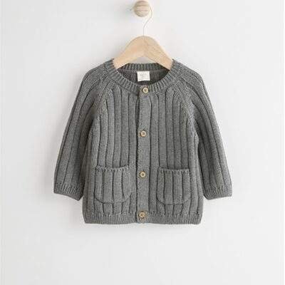 Grey Little Man 100% Cotton Cardigan