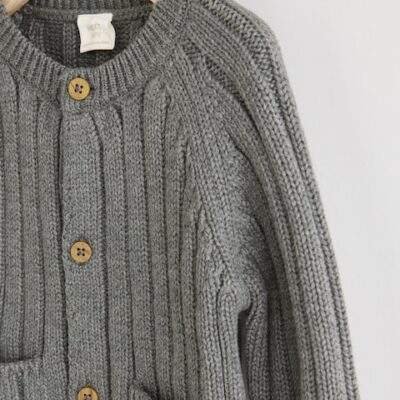 Grey Little Man 100% Cotton Cardigan