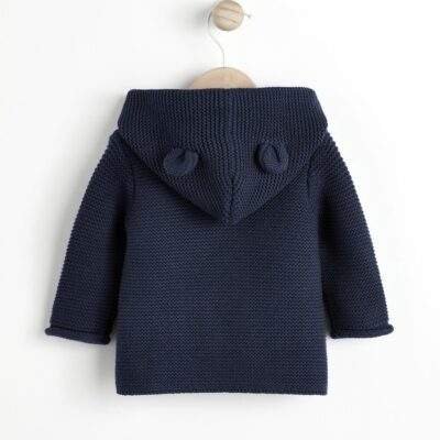 Navy Blue Knitted Baby Cardigan