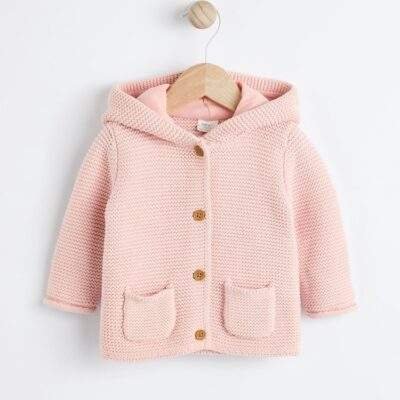 Pink Knitted Baby Cardigan
