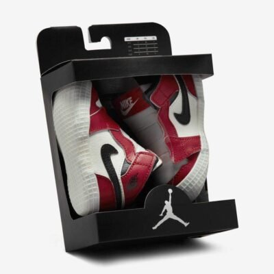Nike Jordan 1 Crib Bootie White, Red & Black