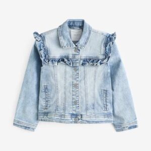 Mid Blue Denim Frill Jacket