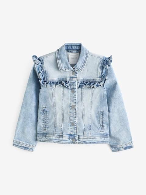 Mid Blue Denim Frill Jacket