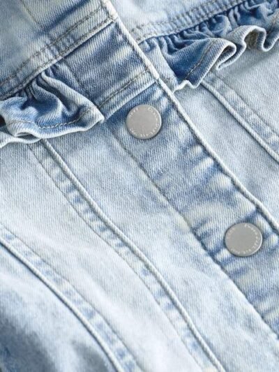 Mid Blue Denim Frill Jacket