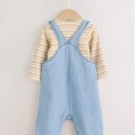 Blue Baby Denim Dungarees and Bodysuit Set