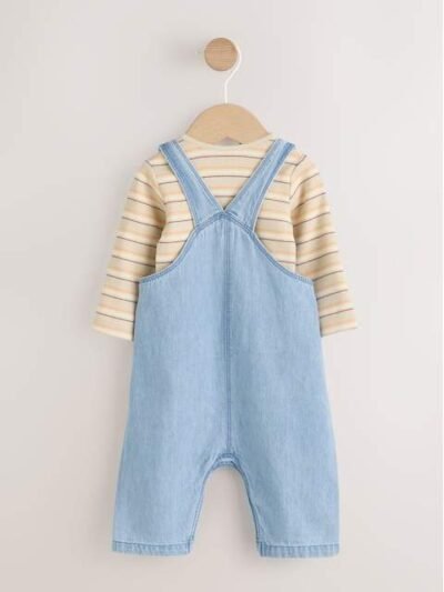 Blue Baby Denim Dungarees and Bodysuit Set