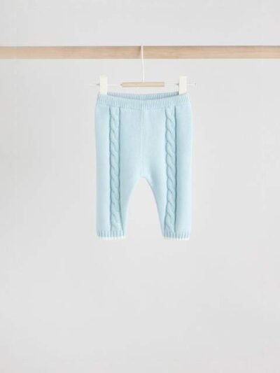 Blue Knitted Jumper and Leggings Baby Set