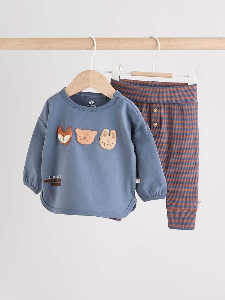 Blue Woodland Top and Leggings 2 Piece Baby Set