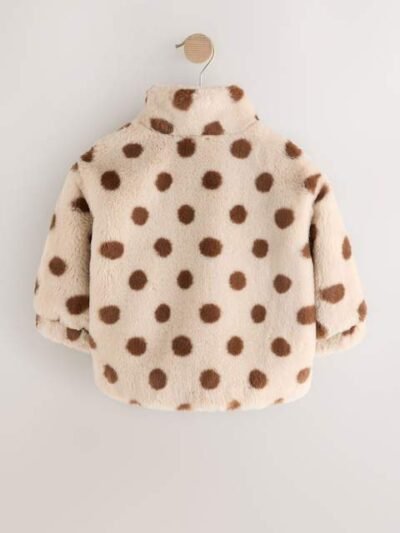 Brown/Cream Faux Fur Bomber Jacket