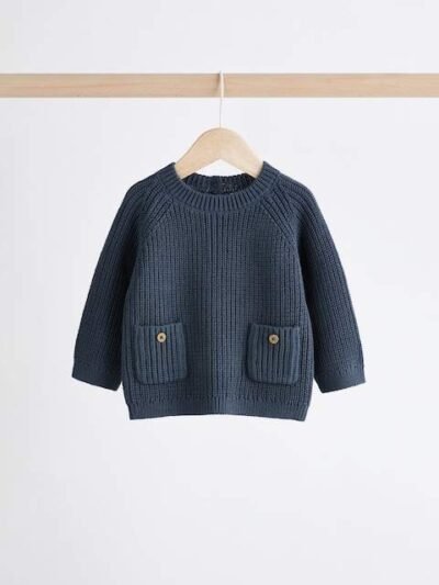 Navy Baby Knitted Top and Leggings Set