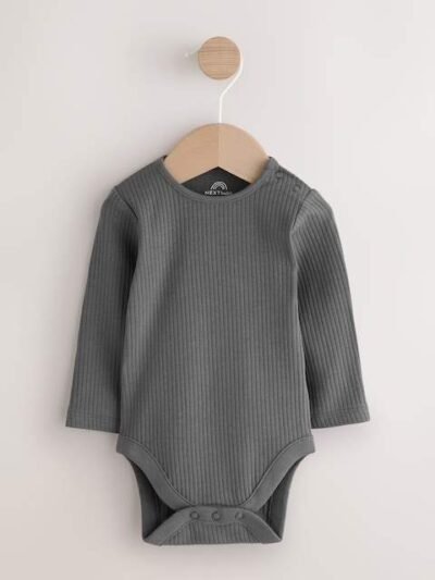 Charcoal Leopard Baby Cord Pinafore Long Sleeve Bodysuit & Tights Set