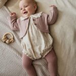 Pink Bubble Romper Long Sleeve Bodysuit Cardigan and Tights 4 Piece Set